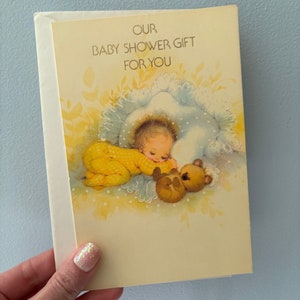 Carte de baby shower vintage / adorable carte vintage pour baby shower, cadeau carte de voeux, carte de voeux de baby boy pour carte de baby girl