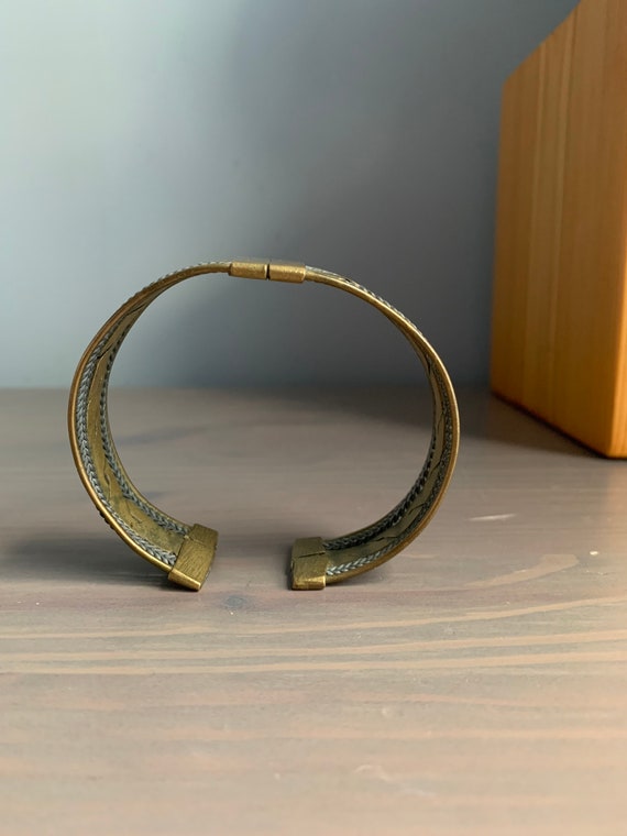 Vintage Large Sized Brass Unisex Cuff Bracelet / … - image 8