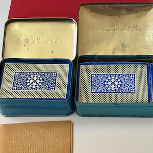 Vintage Braille De La Rue Playing Cards in Tin / pick a set braille deck of cards visually impaired cards braille deck of cards accessible