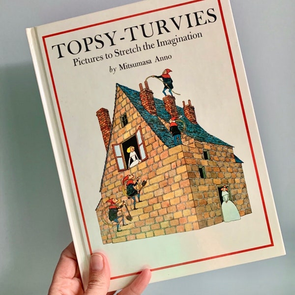 Vintage Copy Topsy-Turvies by Mitsumasa Anno / 1968 hardcover children’s lit optical illusion book nostalgic kids puzzle book Japanese
