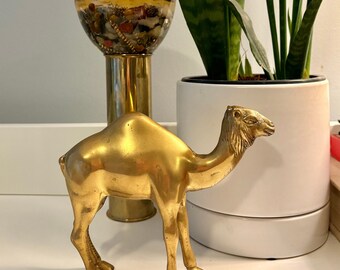 Vintage Brass Camel / Solid Brass Animal figurine One humped brass Camel figure Shelf Decor brass menagerie camel hump day statue dromedary