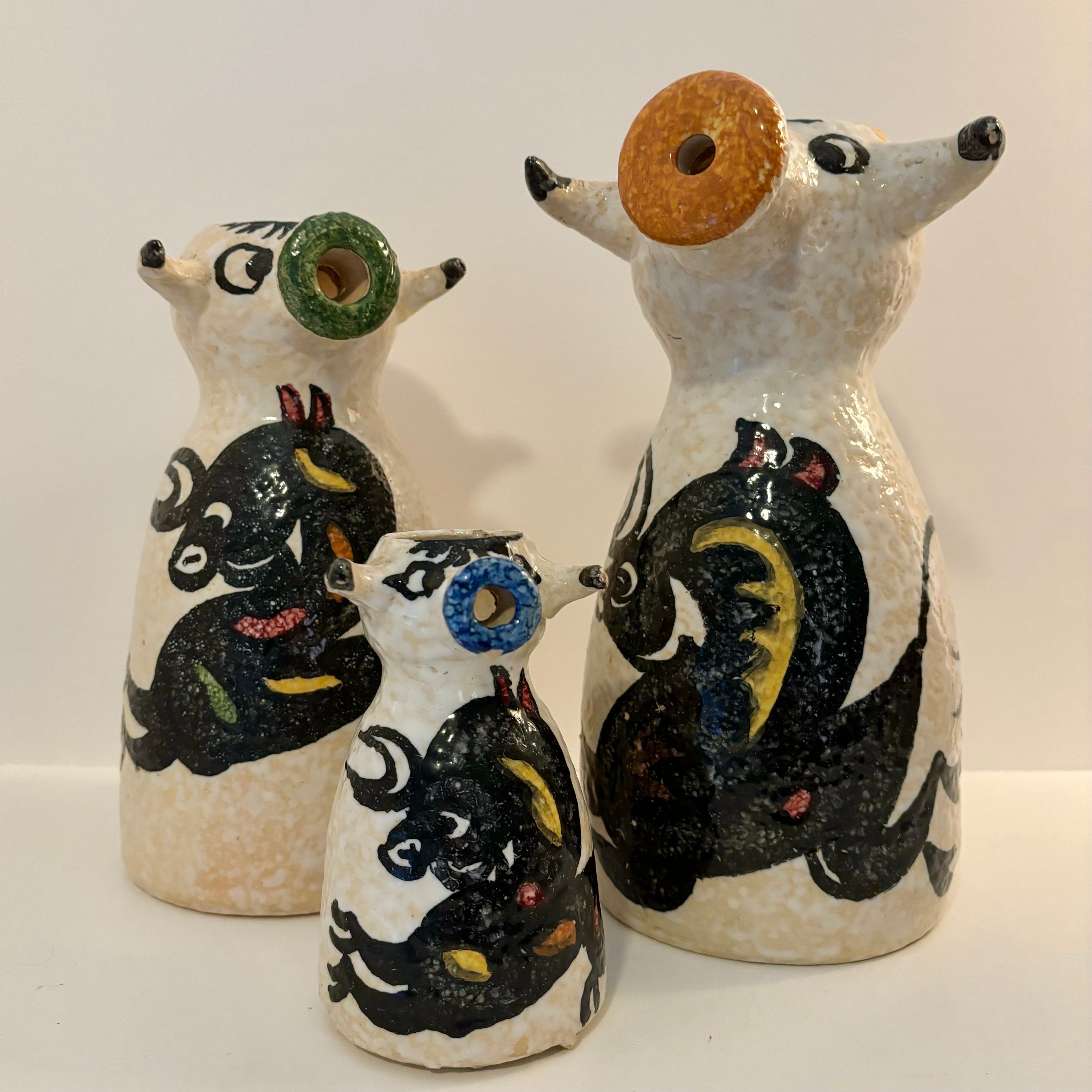 Carafe Pichet Céramique TOLEDO Espagne – Verseuse Méditerranéenne Beige, Thème Animal