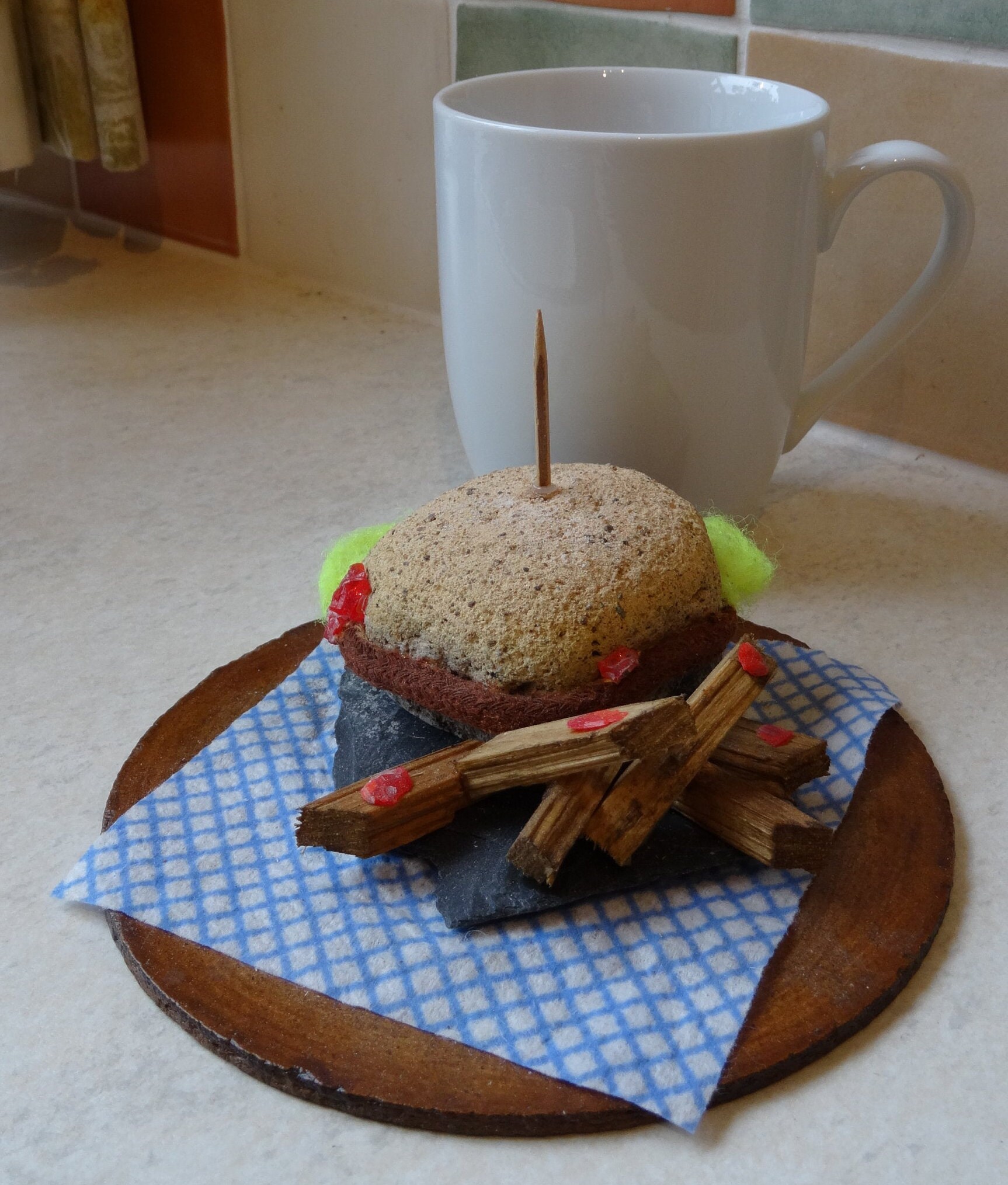 Quirky Stone Sculpture Burger and Fries. Etsy