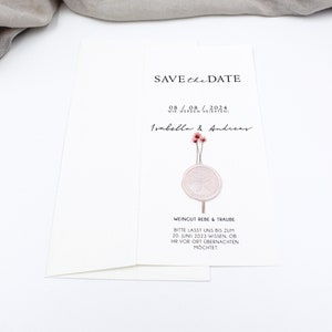 Save the Date "Ivory Rose" / Carte / Mariage / Invitation / Sceau / Fleur séchée / Mariage