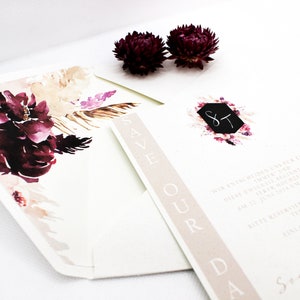 Save the Date Karte Hochzeit "Very Berry" mit passendem Umschlag