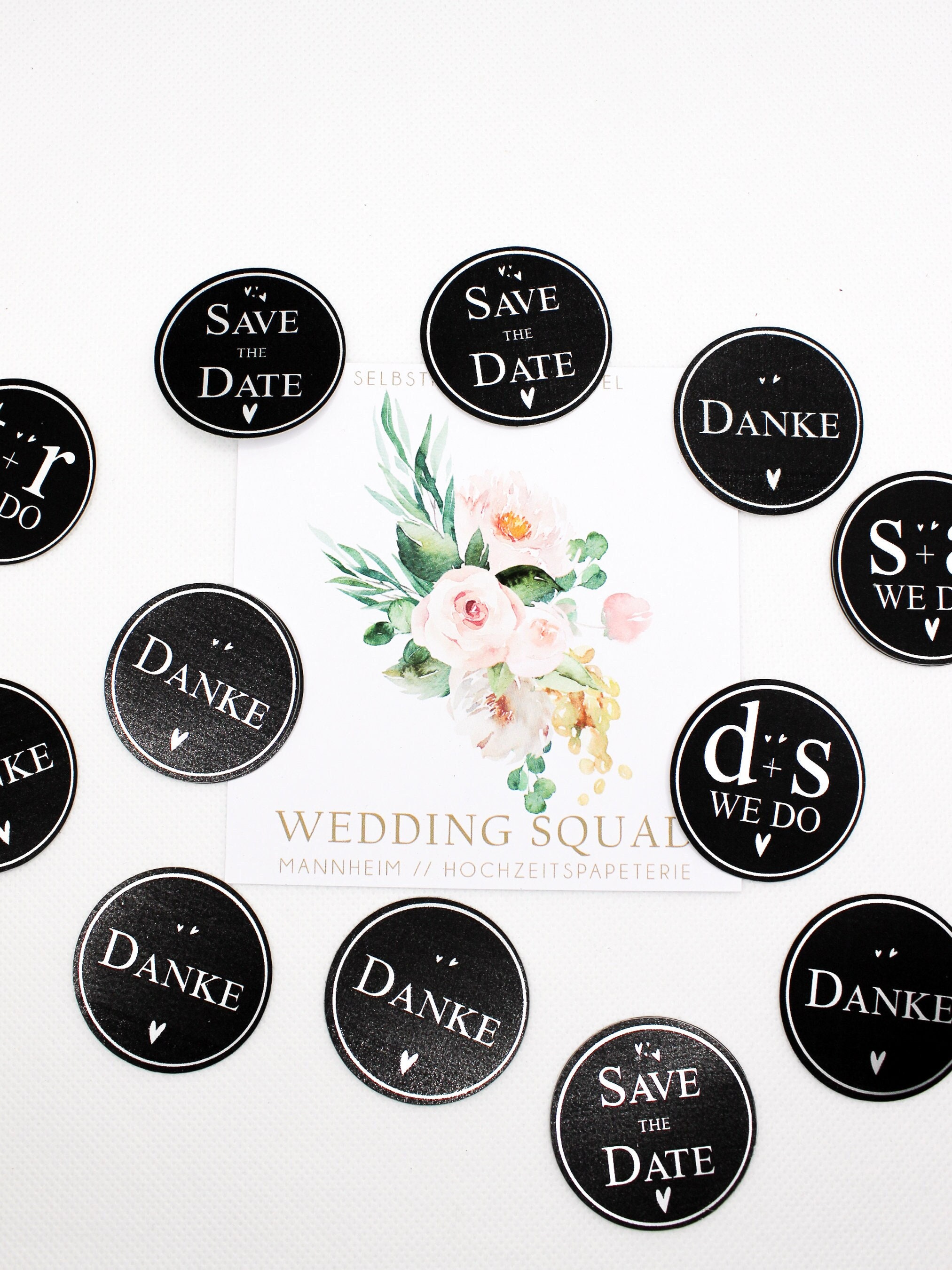 Round Wedding Stickers / Save the Date Sticker / Thank You Stickers for  Guest Gifts / Pack of 10 