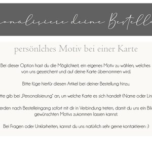 persönliches, individuell gezeichnetes Motiv / personalisiere deine Karte mit einem Wunschmotiv