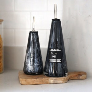 Mouth Blown Glass Olive Oil Dispenser: Cone Shape Kitchen Decor (200ml/300ml)