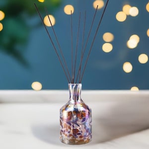 Luxury Reed Diffuser Mouth Blown Glass Open Cylinder Apothecary Design in White Blue Red Brown