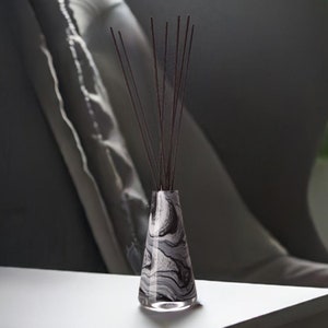Mouth Blown Reed Diffuser Cone Shape Grey Black White Design