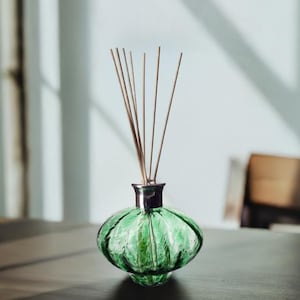 Reed Diffuser Mouth Blown Glass Oval Optical Green
