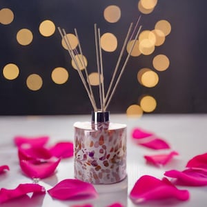 Reed Diffuser Mouth Blown Glass Cylinder Pink Peach White