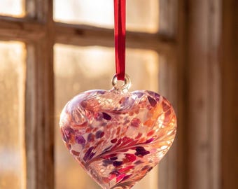 10cm/18cm Luxury Hanging Friendship Glass Heart Good Luck Gift Mouth Blown Glass