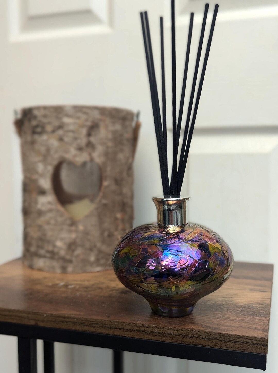Reed Diffuser Mouth Blown Glass Oval Multicoloured Effect - Etsy