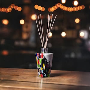 Reed Diffuser Mouth Blown Glass Conical Grey Multicoloured Effect