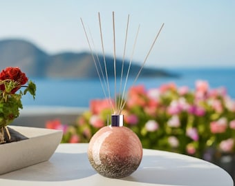 Mouth Blown Glass Reed Diffuser: Pastel Ombre Sphere - Luxury Home Decor