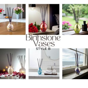 Mouth Blown Glass Vase: Decorative Friendship Birthstone Vase Reed ...