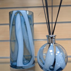 Luxury Reed Diffuser Mouth Blown Glass Sphere Turquoise Clear Design Small Large 300ml/600ml