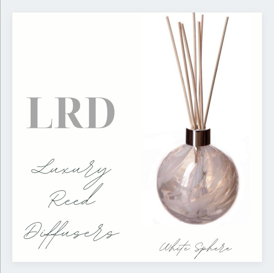Luxury Reed Diffuser Mouthblown Glass Sphere White Etsy