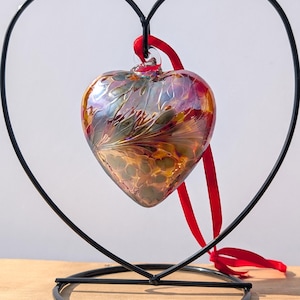 8cm Luxury Hanging Birthstone Hearts May June July August September Birthday Gift For Her Mouth Blown Glass