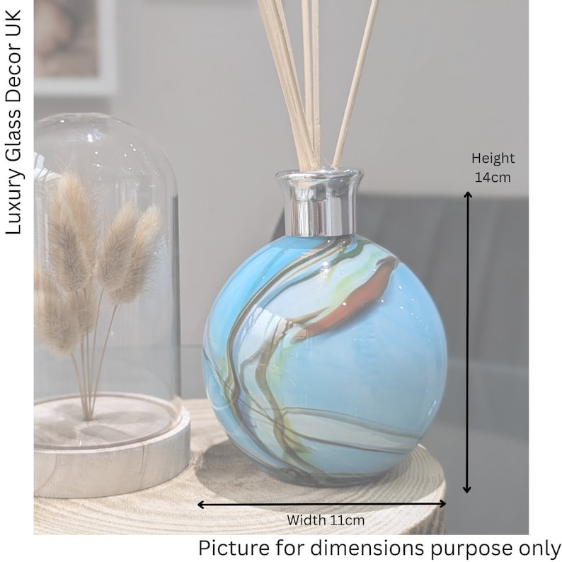 Large Sphere Reed Diffuser Mouth Blown Glass Turquoise Blue - Etsy