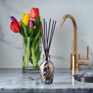 Reed Diffuser Mouth Blown Glass Grey White Dome Design