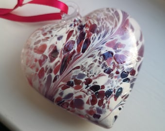 10cm/18cm Luxury Hanging Friendship Glass Heart Good Luck Gift Mouth Blown Glass
