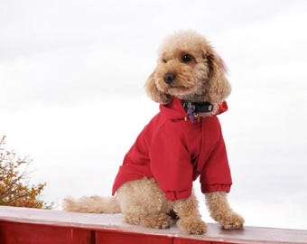 Red Raincoat for Dog, Rain Windbreaker Dog Clothing, XL, Large Dogs, Waterproof Coat, Rainwear Puppy, Cute Girl Boy Pet Spring Clothes