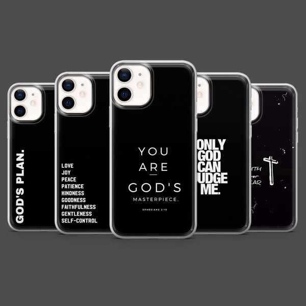 Bibel Zitate Handyhülle Christian Cover für iPhone 14Pro, 13, 12, 11, 8, Xr, Galaxy S21Fe, S20, S22, Samsung A13, A33, A53, Pixel 7Pro, 6A,6