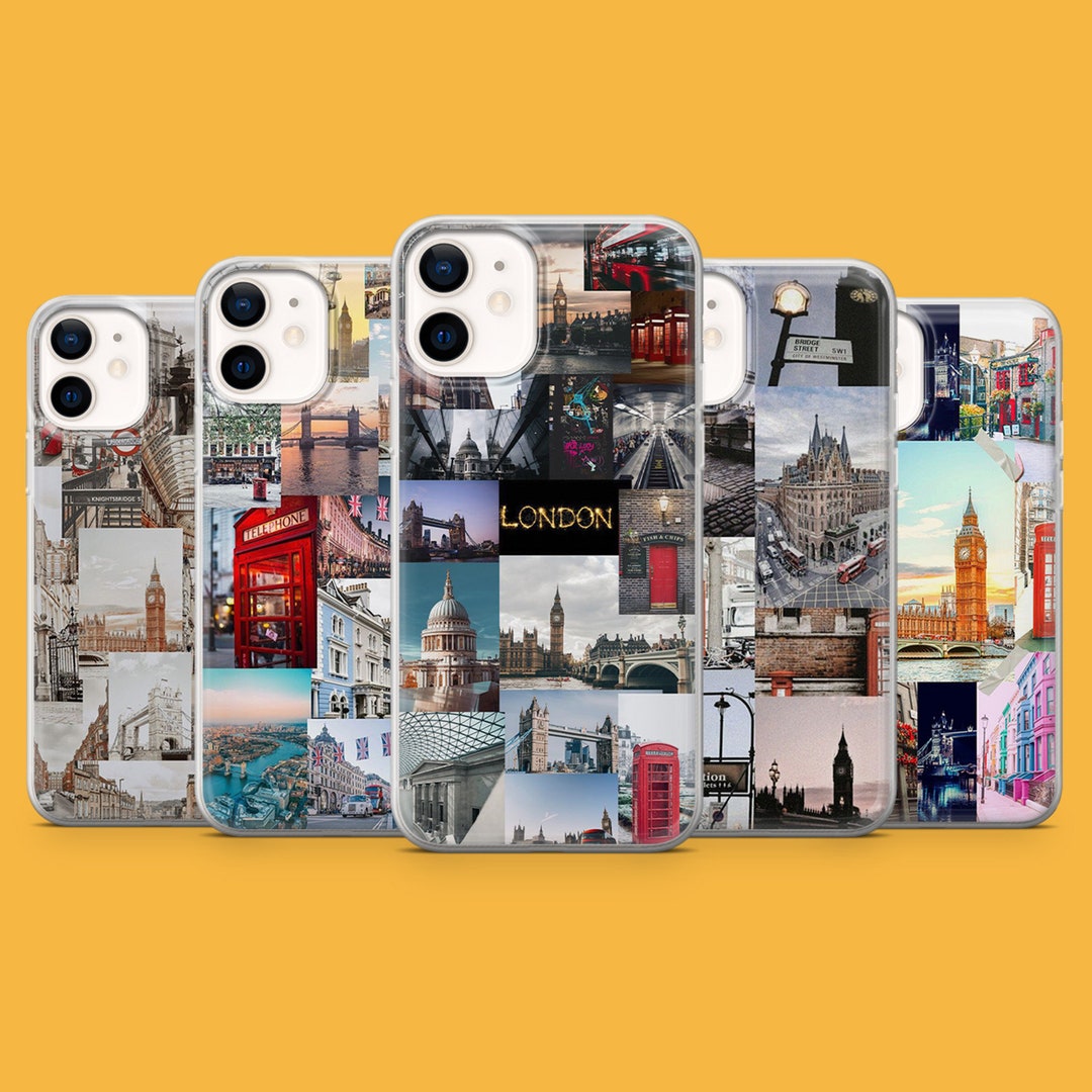 England Phone Case London Collage Cover for iPhone 14pro, 13, 12, 11, 8