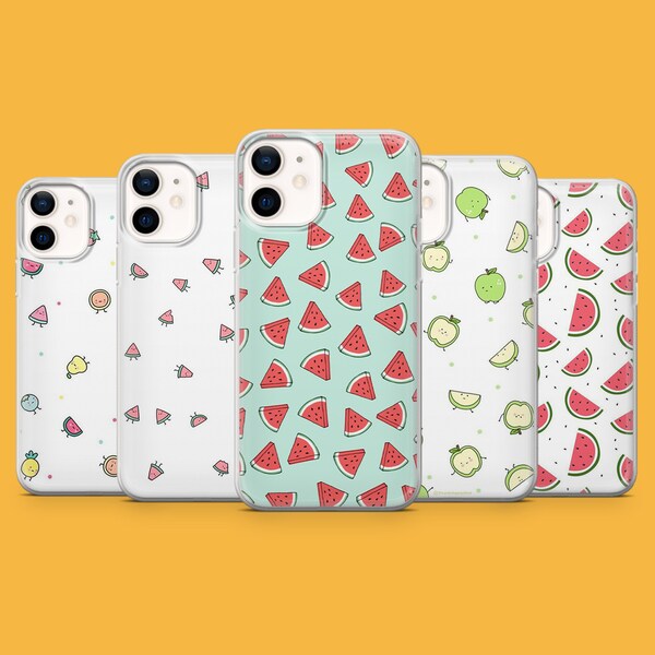 Watermelon Phone Case Fruits Cover for iPhone 14, 13, 12, 11, 8, Xr, Galaxy S21Fe, S20, S22, Samsung A13, A33, A53, Pixel 6A, 5, 4