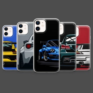 Car Art Phone Case Car Bumper Cover for iPhone 14Pro, 13, 12, 11, 8, Xr, Galaxy S21Fe, S20, S22, Samsung A13, A33, A53, Pixel 7Pro, 6A, 6