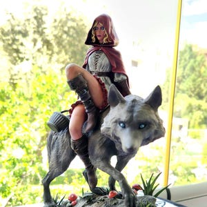 Red Riding Hood statue  Collectible Statue  Gift | Birthday Gift Handmade, Art, Decoration 3D Printed Painted Figure