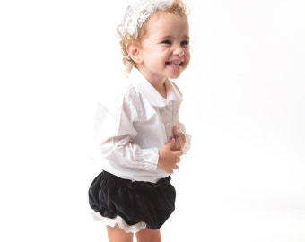 Baby Girl Shorts Bloomers, Black Velvet Shorts For Flower Girls, Toddler Gifts For Birthday