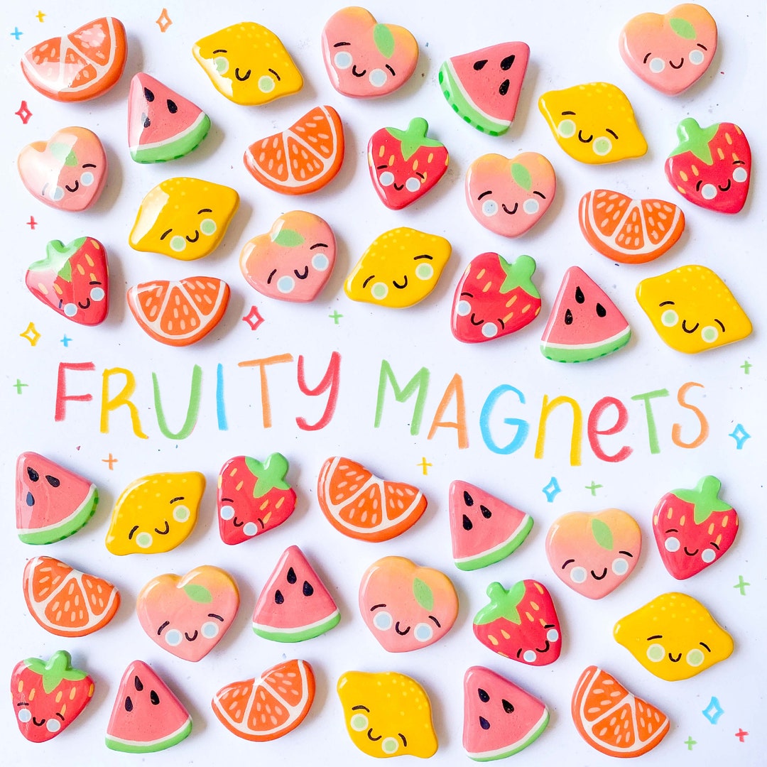 Fruity Handmade Clay 1.5in Fruit Themed, Kitchen, Fridge Etsy