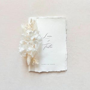 Libretto dei voti per matrimonio, messa, battesimo - Carta fatta a mano, carta di cotone, bouquet di fiori secchi e nastro - Formato A6
