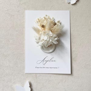 Veux-tu être ma témoin ? Annonce témoin de mariage, demoiselle d’honneur, marraine, parrain - Carte fleurs séchées et cachet de cire