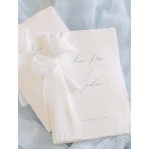 Libretto voti matrimonio, messa, battesimo, personalizzabile - Carta fatta a mano, carta di cotone fatta a mano, nastro di mussola - Formato A6