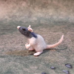 Fancy Rat needle felted miniature figurine