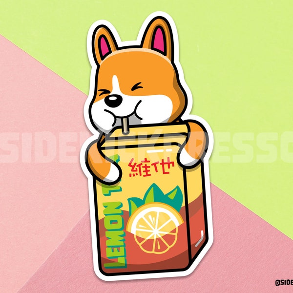 Lemon Vita Tea Sticker / Juice Box / Cute Stickers / Kawaii / Laptop Vinyl Sticker