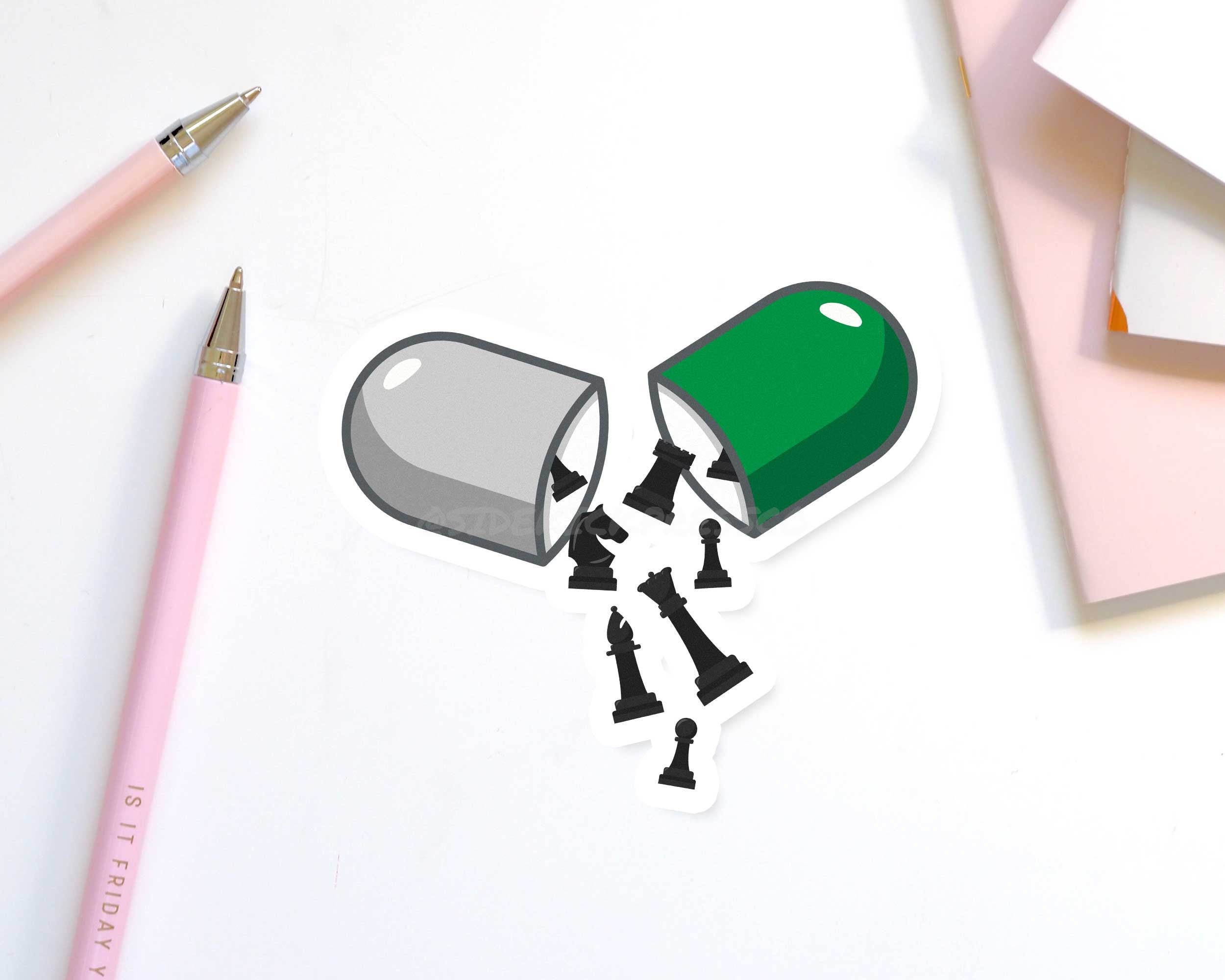 The Queen's Gambit Chess Pill Sticker Etsy