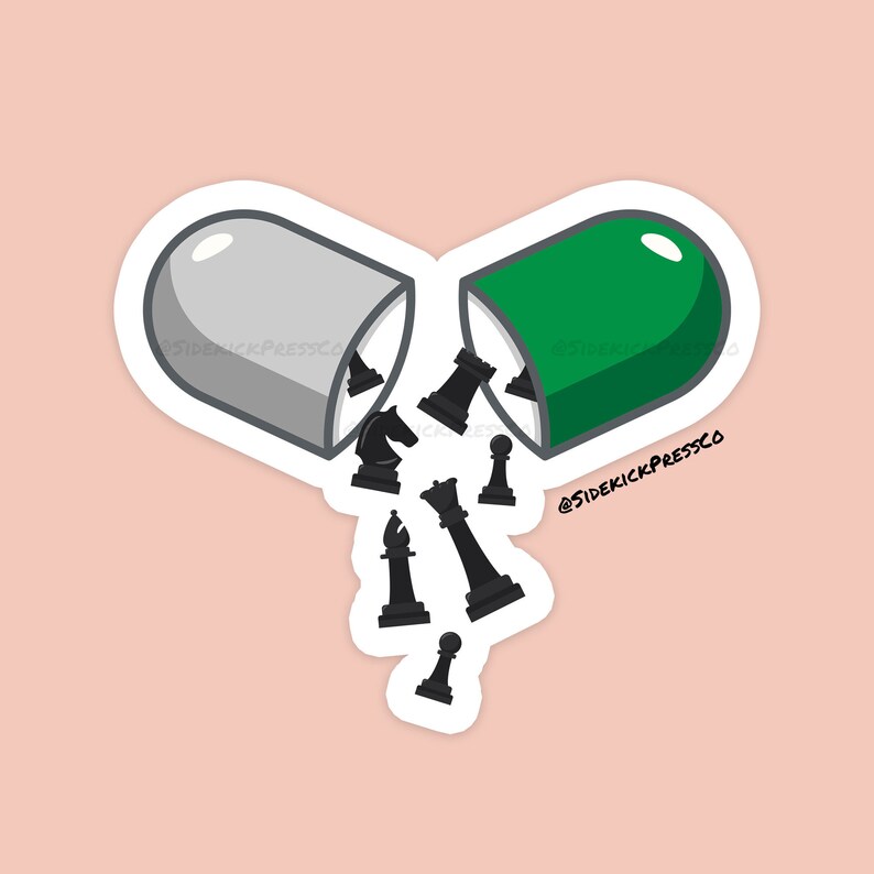 The Queen's Gambit Chess Pill Sticker Etsy