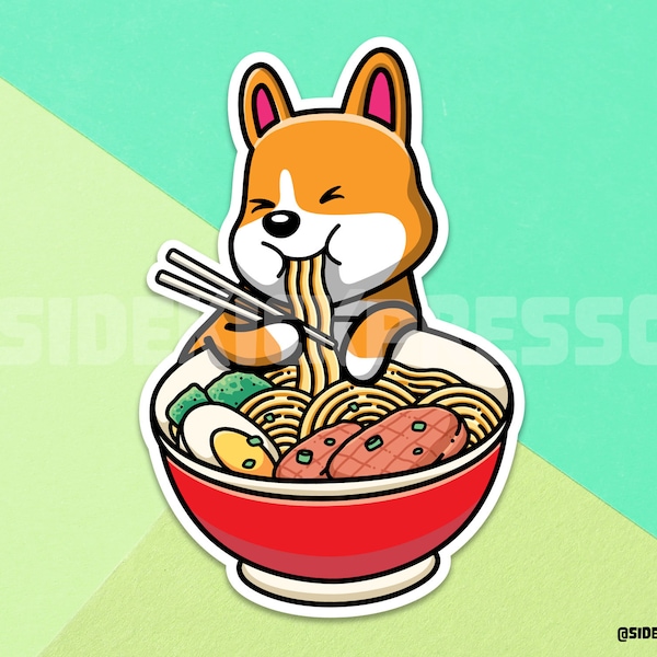 Ramen Bowl Sticker / Japanese Udon Noodles / Cute Stickers / Kawaii / Laptop Vinyl Sticker / Macbook Decoration / Waterproof Sticker