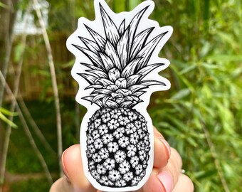 Pineapple Sticker - Waterproof Vinyl Decal Tropical Decor