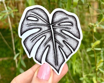 Sticker Monstera Leaf - botanische waterdichte mat vinyl sticker