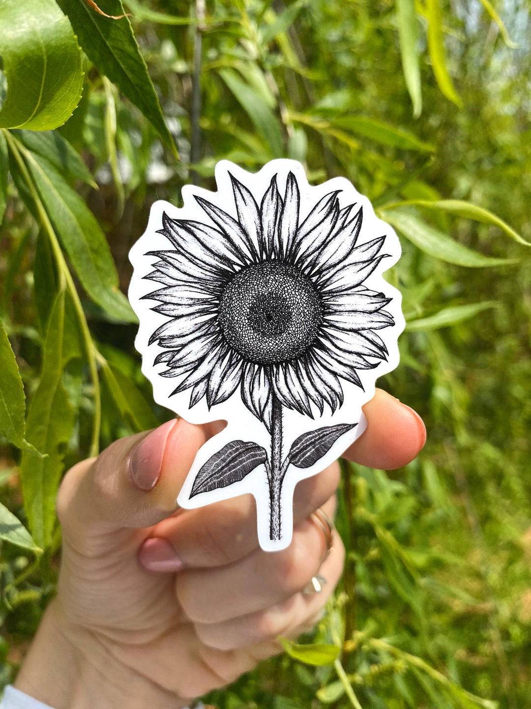 Sunflower Sticker - Waterproof Vinyl Decal, Laptop and Water Bottle ...