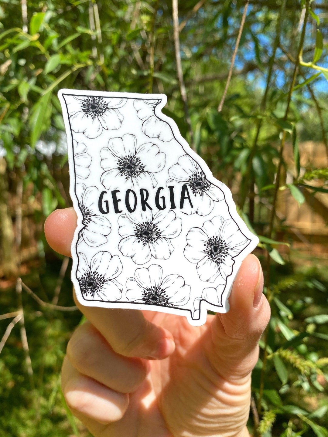 Georgia Native Sticker Georgia Cherokee Rose State Sticker – Waterproof Vinyl Decal - Etsy