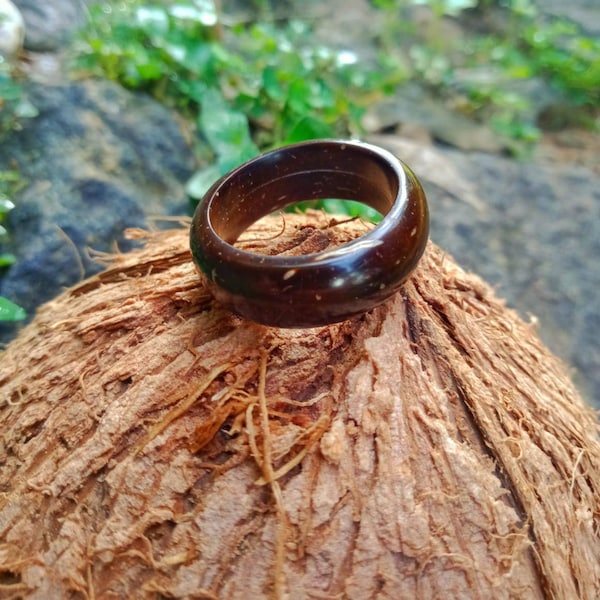 Natural ringCoconut shell ring,Wood ring,Wooden ring, ring,Engagement ring,Wooden ring forher,Ring,Jewelry,,Gift Handmade ring,eco friendly