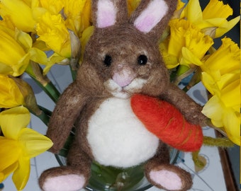 The Carroteers Racing Rabbits in Carrot Stunning Needle Felted Special Unique GiftCollectiblePresentEasterRareHandmade