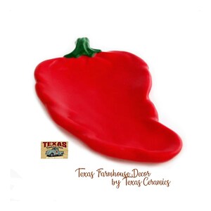 Red Chili Pepper Ceramic Tea Bag Holder: Southwest Kitchen Decor